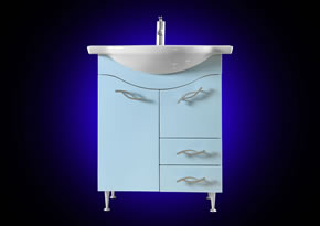 Masca Roma cu sertare bleu 600x660x360-pentru lavoar emilia 70 - pret 317 ron